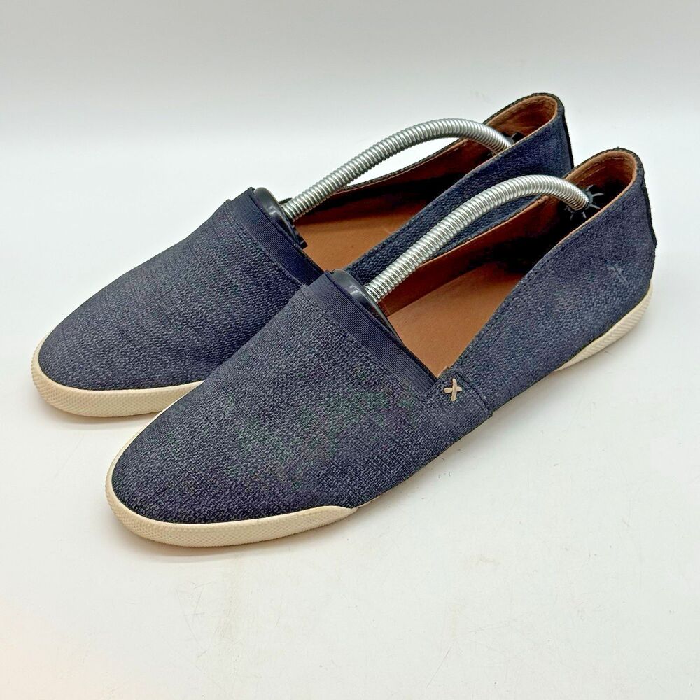 Frye Melanie Canvas Slip On Loafers Women's 8M Blue Casual Slip On Flats Shoes